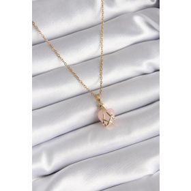 Clariss 316L Çelik Gold Renk Pembe Kalp Model Kadın Kolye