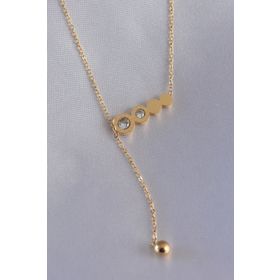 Clariss 316L Çelik Gold Renk Sallantı Detay Zirkon Taşlı Kadın Kolye