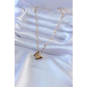 Clariss 316L Çelik Gold Renk Simli Kelebek Model Kadın Kolye