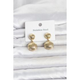 Clariss 316L Çelik Gold Renk Vintage Model Kadın Küpe