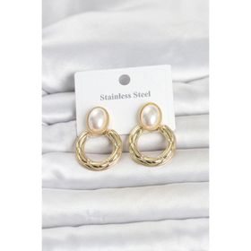Clariss 316L Çelik Gold Renk Vintage Model Kadın Küpe