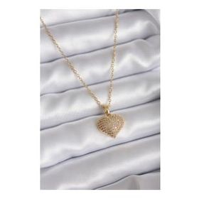 Clariss 316L Çelik Gold Renk Zincir Açılır Zirkon Taş Detay Kalp Model Kadın Kolye