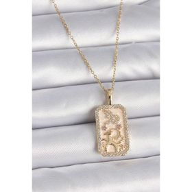 Clariss 316L Çelik Gold Renk Zincir Oğlak Burcu Zirkon Taşlı Kadın Kolye