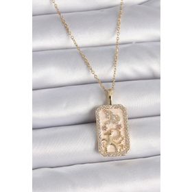 Clariss 316L Çelik Gold Renk Zincir Oğlak Burcu Zirkon Taşlı Kadın Kolye