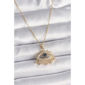 Clariss 316L Çelik Gold Renk Zincir Zirkon Taşlı Göz Model Kadın Yüzük