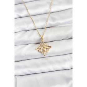 Clariss 316L Çelik Gold Renk Zincir Zirkon Taşlı Sonsuzluk Model Kadın Kolye