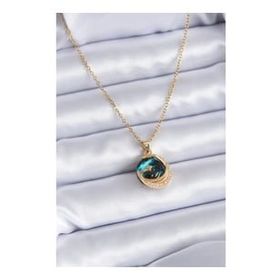 Clariss 316L Çelik Gold Renk Zirkon Taşlı Gezegen Model Kadın Kolye