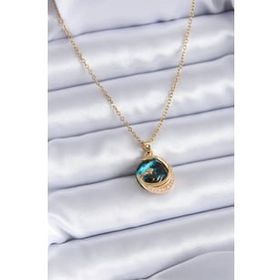 Clariss 316L Çelik Gold Renk Zirkon Taşlı Gezegen Model Kadın Kolye