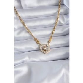 Clariss 316L Çelik Gold Renk Zirkon Taşlı Kalp Model Sonsuzluk Detay Kadın Kolye