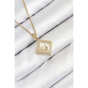 Clariss 316L Çelik Gold Renk Zirkon Taşlı Yıldız Model Kadın Kolye