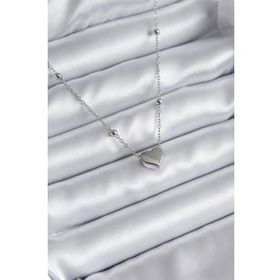 Clariss 316L Çelik Gümüş Renk İncili Kalp Model Minimal Top Detay Kadın Kolye