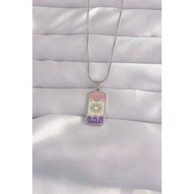 Clariss 316L Çelik Gümüş Renk Karışık Mineli Ay Figür Tarot Kolye