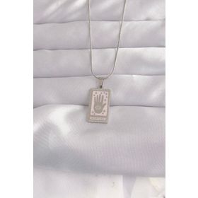 Clariss 316L Çelik Gümüş Renk Pembe Mineli El Figür Tarot Kolye