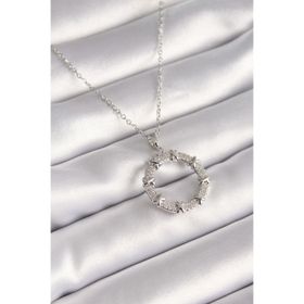 Clariss 316L Çelik Gümüş Renk Zincir Zirkon Taşlı XoXo Model Kadın Kolye