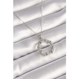 Clariss 316L Çelik Gümüş Renk Zincir Zirkon Taşlı XoXo Model Kadın Kolye