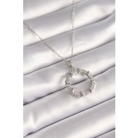 Clariss 316L Çelik Gümüş Renk Zincir Zirkon Taşlı XoXo Model Kadın Kolye