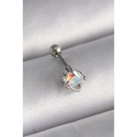 Clariss 316L Çelik Gümüş Renk Zirkon Taşlı Kalp Tragus Piercing