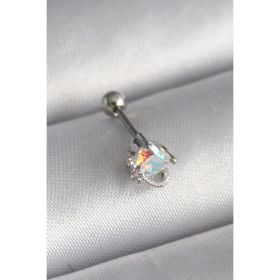 Clariss 316L Çelik Gümüş Renk Zirkon Taşlı Kalp Tragus Piercing