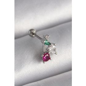 Clariss 316L Çelik Gümüş Renk Zirkon Taşlı Tragus Piercing