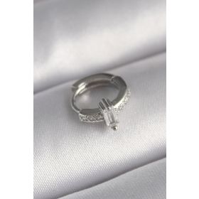 Clariss 316L Çelik Gümüş Renk Zirkon Taşlı Tragus Piercing