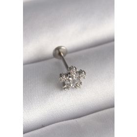 Clariss 316L Çelik Gümüş Renk Zirkon Taşlı Yıldız Model Tragus Piercing