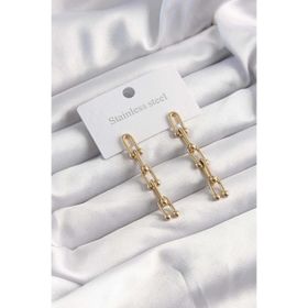 Clariss 316L Çelik Özel Seri Altın Renk Sallantılı Düğüm Model Papatya Küpe