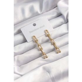 Clariss 316L Çelik Özel Seri Altın Renk Sallantılı Düğüm Model Papatya Küpe