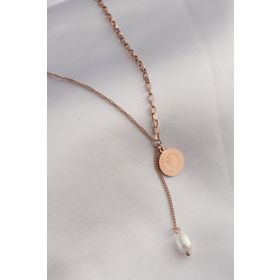 Clariss 316L Çelik Rose Renk İşlemeli Sallantılı Kadın Kolye