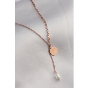 Clariss 316L Çelik Rose Renk İşlemeli Sallantılı Kadın Kolye