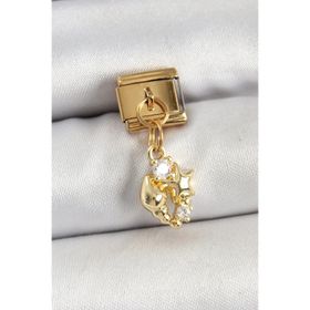 Clariss 316L Çelik Sallantılı Zirkon Taşlı Deniz Kabuğu Ve Yıldız Model Gold Renk Nomination Charm
