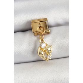 Clariss 316L Çelik Sallantılı Zirkon Taşlı Deniz Kabuğu Ve Yıldız Model Gold Renk Nomination Charm