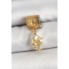 Clariss 316L Çelik Sallantılı Zirkon Taşlı Deniz Kabuğu Ve Yıldız Model Gold Renk Nomination Charm