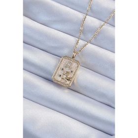 Clariss 316L Çelik Zincir Altın Renk Zirkon Taşlı Aslan Figürlü Tarot Kolye