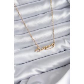 Clariss 316L Çelik Zincir Gold Renk Atatürk İmzası Model Kadın Kolye
