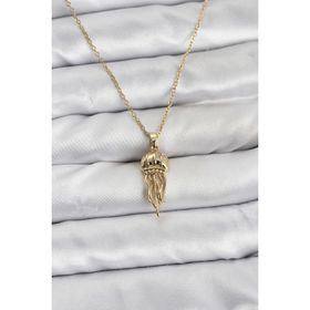 Clariss 316L Çelik Zincir Gold Renk Deniz Anası Model Zirkon Taşlı Kadın Kolye