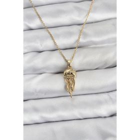 Clariss 316L Çelik Zincir Gold Renk Deniz Anası Model Zirkon Taşlı Kadın Kolye