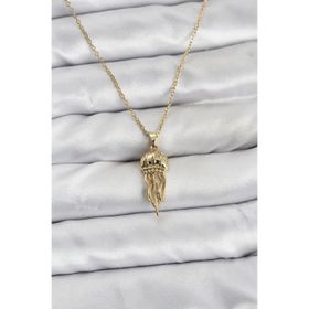 Clariss 316L Çelik Zincir Gold Renk Deniz Anası Model Zirkon Taşlı Kadın Kolye