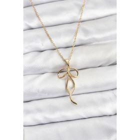 Clariss 316L Çelik Zincir Gold Renk Fiyonk Model Kadın Kolye