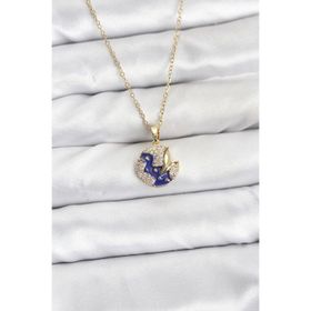 Clariss 316L Çelik Zincir Gold Renk Gece Model Zirkon Taşlı Kadın Kolye