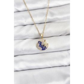 Clariss 316L Çelik Zincir Gold Renk Gece Model Zirkon Taşlı Kadın Kolye
