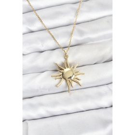 Clariss 316L Çelik Zincir Gold Renk Güneş Model Kadın Kolye