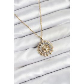 Clariss 316L Çelik Zincir Gold Renk Güneş Model Kadın Kolye