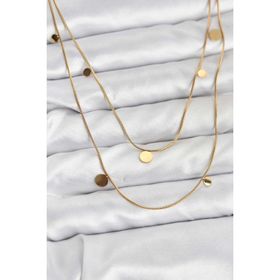 Clariss 316L Çelik Zincir Gold Renk Pullu Kadın Kolye