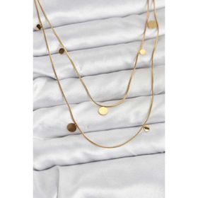 Clariss 316L Çelik Zincir Gold Renk Pullu Kadın Kolye