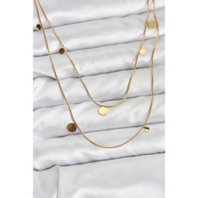 Clariss 316L Çelik Zincir Gold Renk Pullu Kadın Kolye