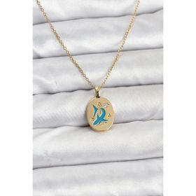 Clariss 316L Çelik Zincir Gold Renk Shark Figür Kadın Kolye