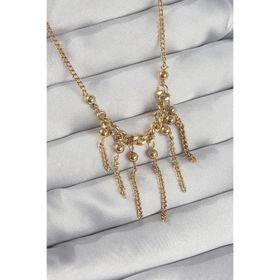 Clariss 316L Çelik Zincir Gold Renk Topçuk Detay Sallantılı Zincir Kolye