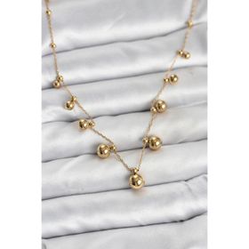 Clariss 316L Çelik Zincir Gold Renk Topçuklu Kolye