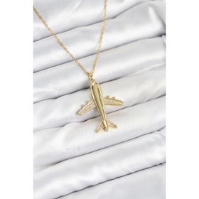 Clariss 316L Çelik Zincir Gold Renk Uçak Model Kadın Kolye