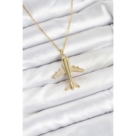 Clariss 316L Çelik Zincir Gold Renk Uçak Model Kadın Kolye